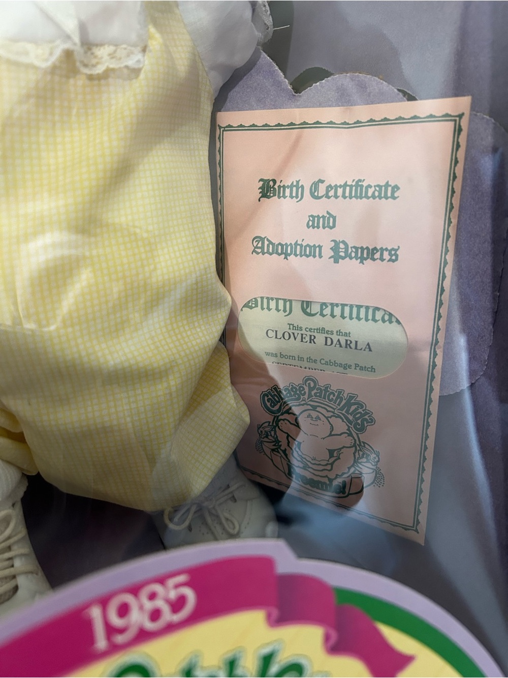 Cabbage Patch Kids Preemie Baby Doll in Yellow Outfit - 1985 - Picture 4 of 10